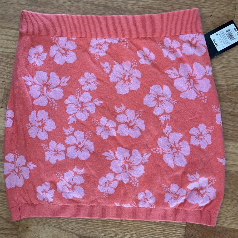 Girls Sweater Skirt Coral Floral Hawaii Themed- Art Class Size XXL (18) NWT